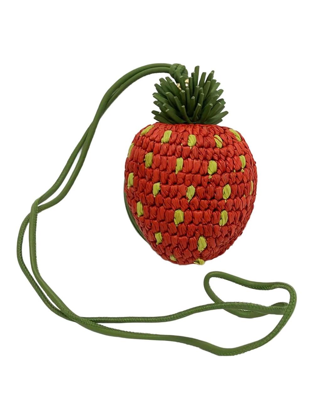 Loewe Strawberry Coin Purse Red Raffia #374143L63B